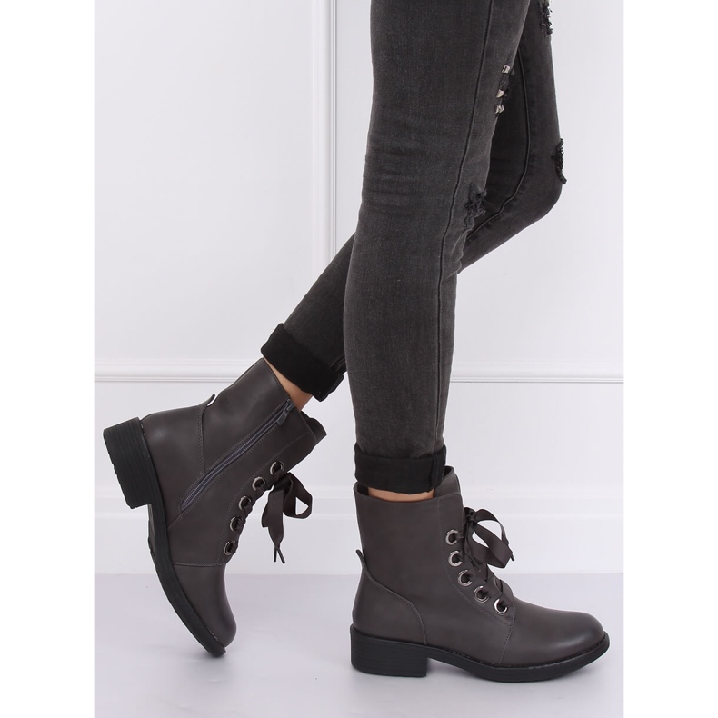 Šedé Šněrovací boty šedé ZX2805 šedá 1 Šedé Šněrovací boty šedé ZX2805 šedá 1