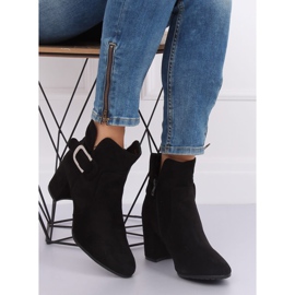 Černá YL53 Černé kozačky na vysokém podpatku 2