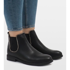 Černé zateplené boty s gumičkou 1003-PA černý 1