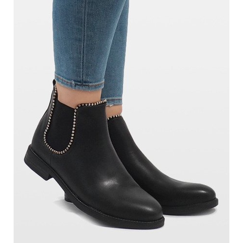 Černé zateplené boty s gumičkou 1003-PA černá 2