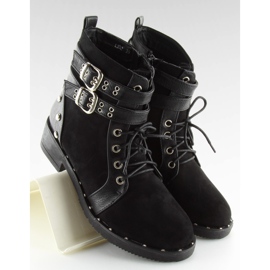 Černé šněrovací boty L3382 Black černá 3