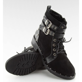 Černé šněrovací boty L3382 Black černá 1
