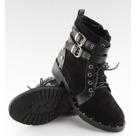 Černé šněrovací boty L3382 Black černý 1