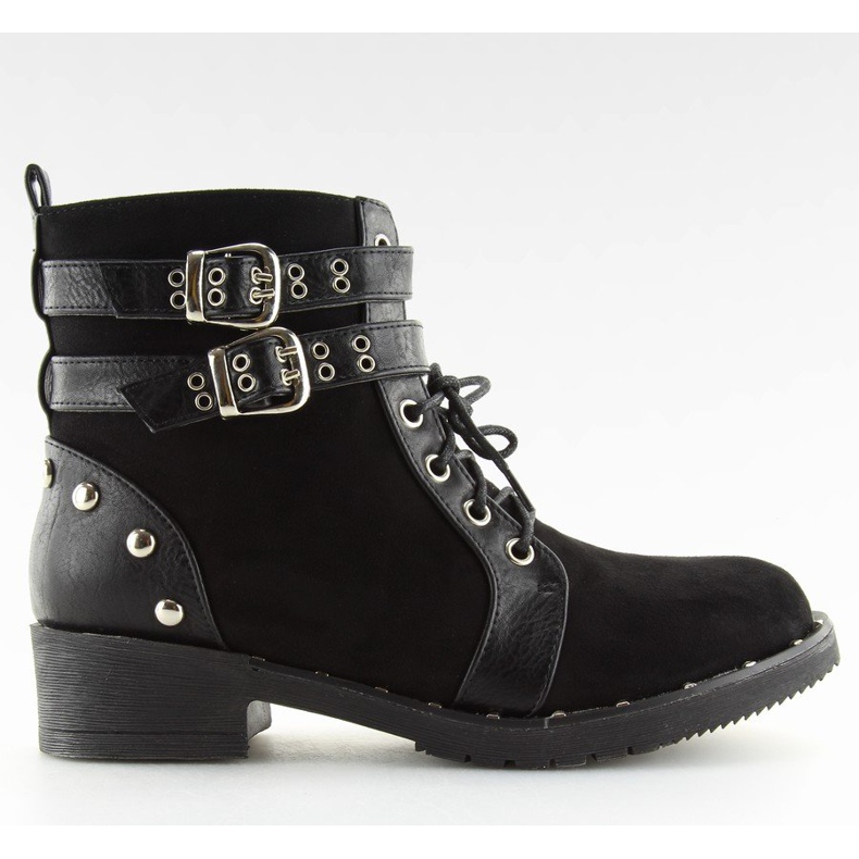 Černé šněrovací boty L3382 Black černý 2