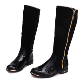 Prolamované boty 6792 Black černý 1