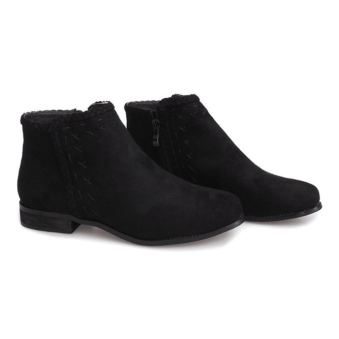 Suede Booties Jodhpur 100-602 Black černá 1