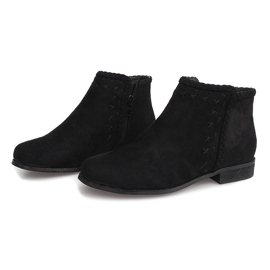Suede Booties Jodhpur 100-602 Black černý 2