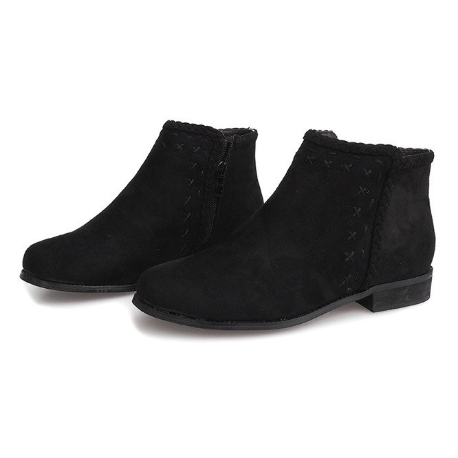 Suede Booties Jodhpur 100-602 Black černá 2