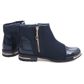 Prolamované elegantní boty B8107 Navy Blue námořnická modř 1
