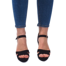 Sandály na klínu C-012 Black černý 2