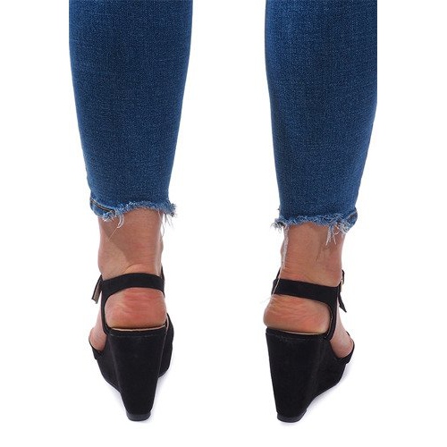 Sandály na klínu C-012 Black černý 1