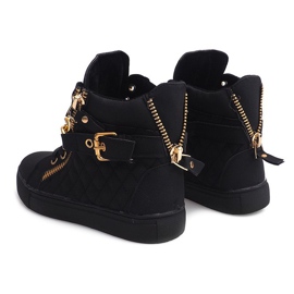 Vysoce prošívané tenisky R-35 černé černý 2