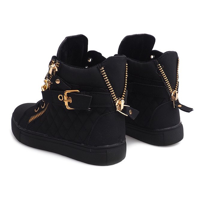 Vysoce prošívané tenisky R-35 černé černý 2