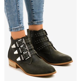 Zelené boty se sponou na zip A-263 zelený 1