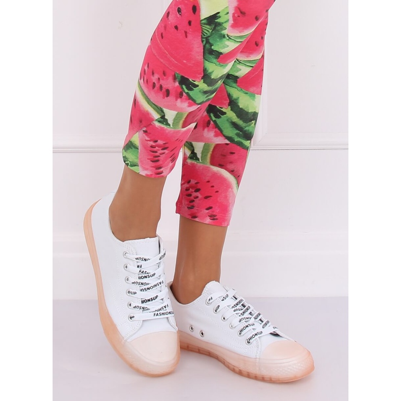 Dámské bílé a růžové tenisky B111-2 BÍLÁ / RŮŽOVÁ bílý 1