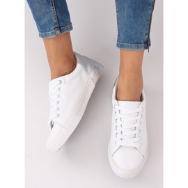 Dámské bílé a stříbrné tenisky A88-29 W-SILVER bílý šedá 2