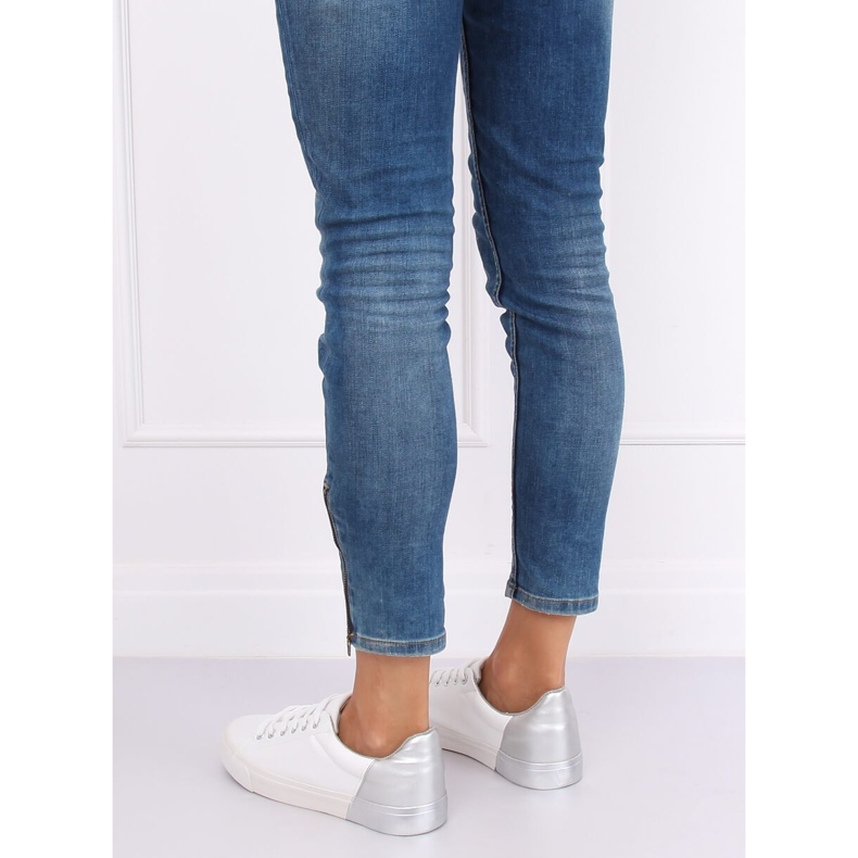 Dámské bílé a stříbrné tenisky A88-29 W-SILVER bílý šedá 1