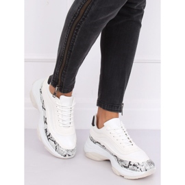 YY-02 Bílá hadí bílá sportovní obuv bílý vícebarevný 1