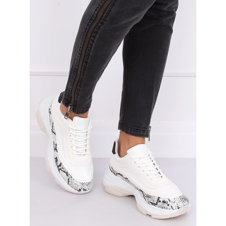 YY-02 Bílá hadí bílá sportovní obuv bílý vícebarevný 1