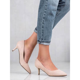 Ideal Shoes Pohodlná čerpadla na čepu hnědý 2