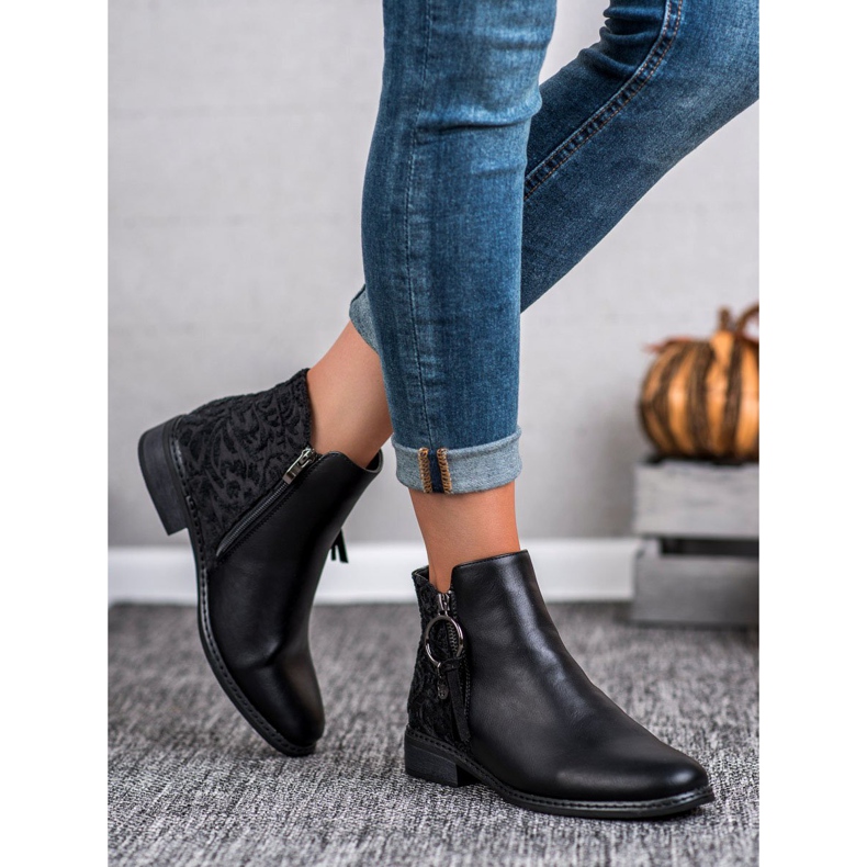 Filippo Stylové kozačky na zip černá 1