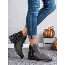 Filippo Stylové kozačky na zip šedá 1