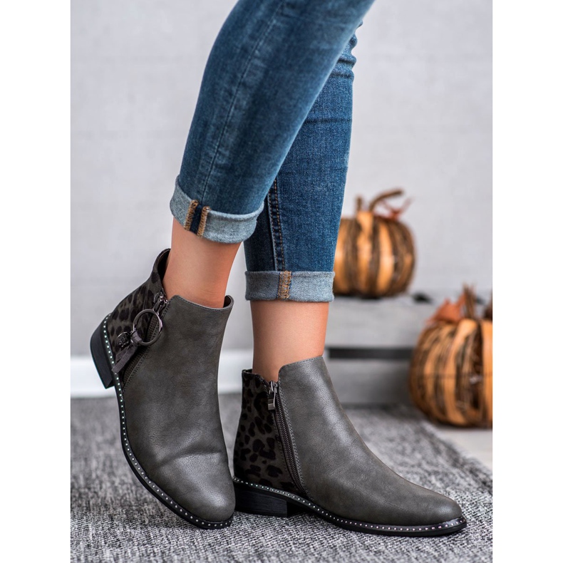 Filippo Stylové kozačky na zip šedá 2