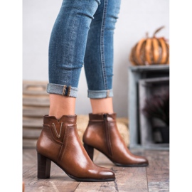 Vinceza Hnědé boty na sloupku hnědý 1