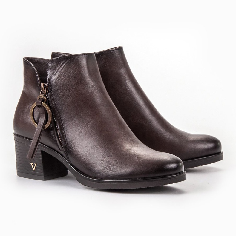 Vinceza Hnědé boty na sloupku hnědý 1