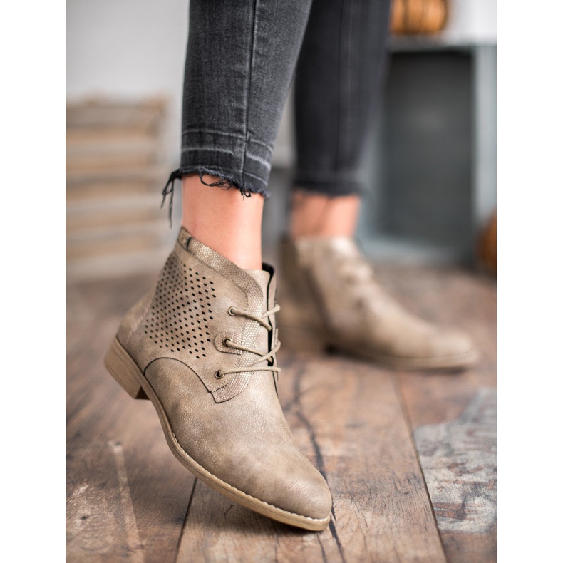 Groto Gogo Khaki prolamované botičky vícebarevný zelená 1