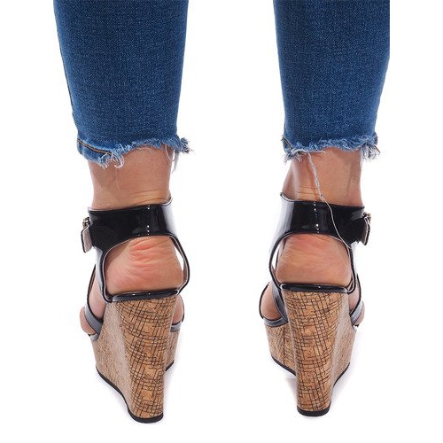 Sandály na klínu S260 Black černý 1