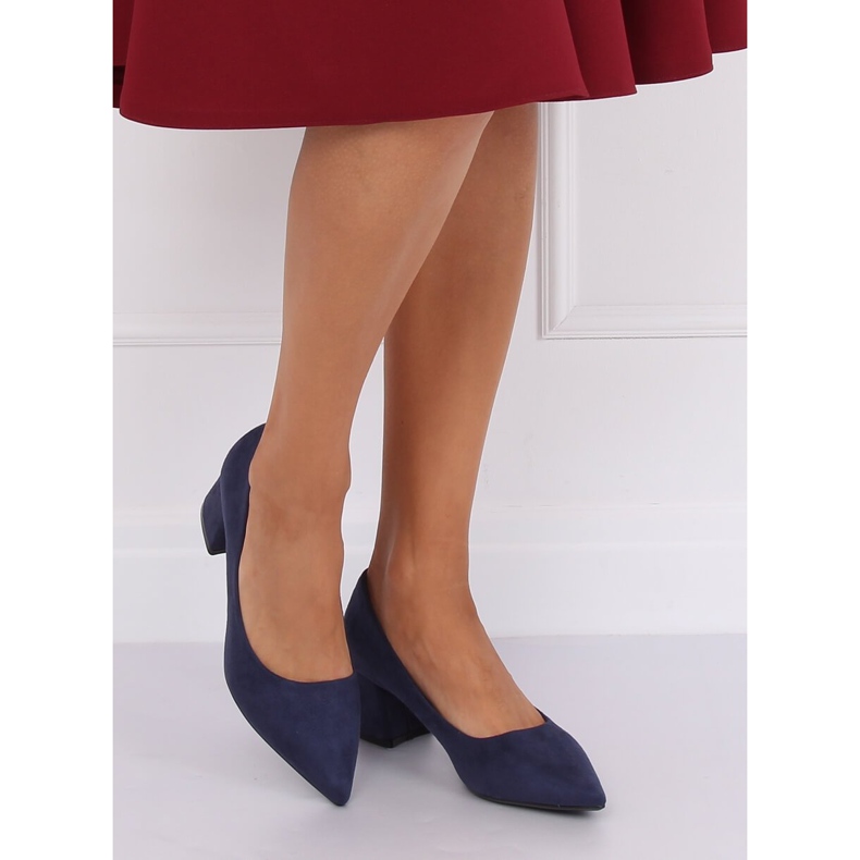 Lodičky na širokých podpatcích námořnická modř KJ-10 D.BLUE námořnická modrá 2