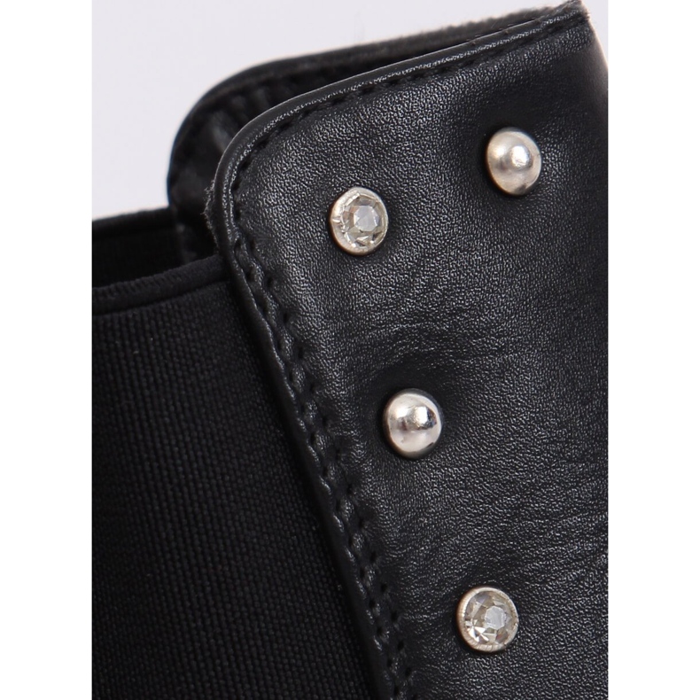Černé boty Chelsea s černými hřeby HQ927 Black 2