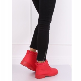 Červené dámské kozačky W-3033 Red červený 2