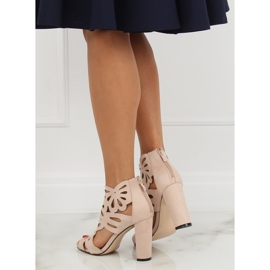 Béžové prolamované boty AT-0657-L Nude II-GAT béžový 2