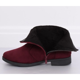 Maroon dámské semišové boty MP-53 Red červený 2