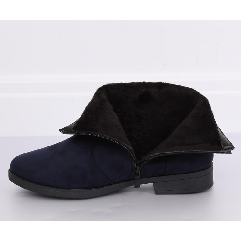 Tmavě modré dámské semišové boty MP-53 Blue námořnická modrá 2