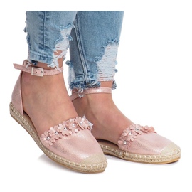 Růžové espadrilky s květy Favara růžový 2