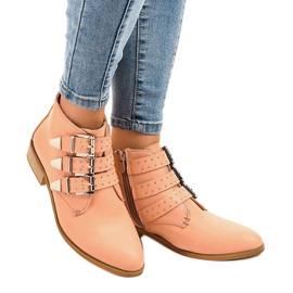 Růžové kozačky se sponou na zip A-263 růžový 1