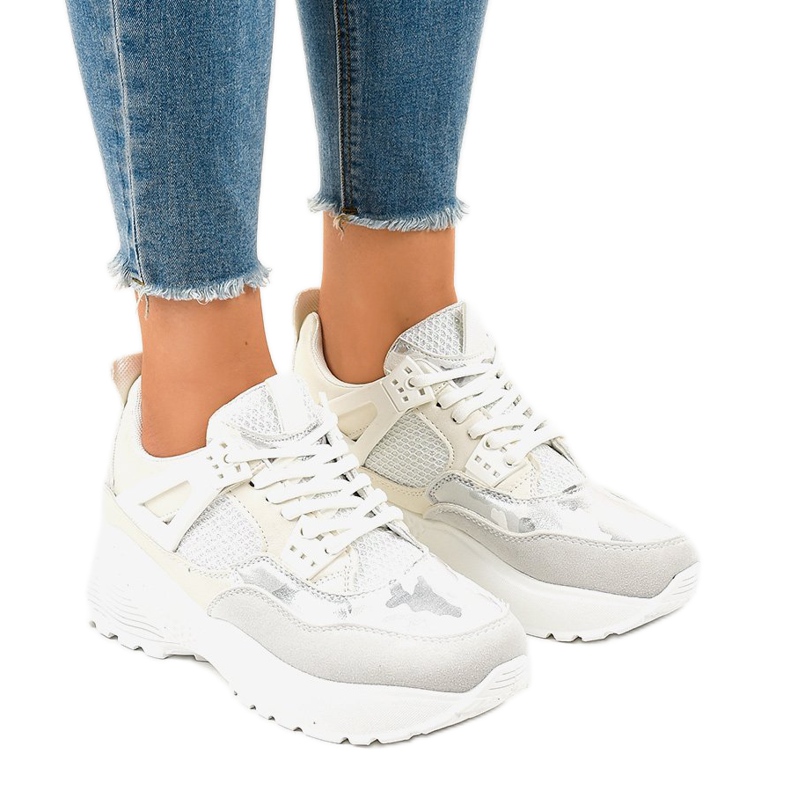 Bílé módní dámské sportovní boty C2 bílý 1 Bílé módní dámské sportovní boty C2 bílý 1