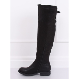 Černé mušketýrské boty F2075 Black černý 1