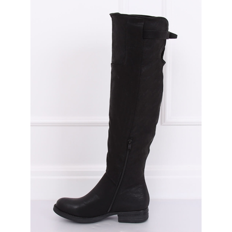 Černé mušketýrské boty F2075 Black černý 1