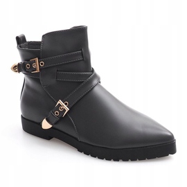 Teplé elegantní boty se sponou HW13 šedé šedá 2