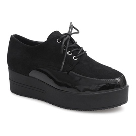 Creepers boty na černé platformě MJ1358 černý 1