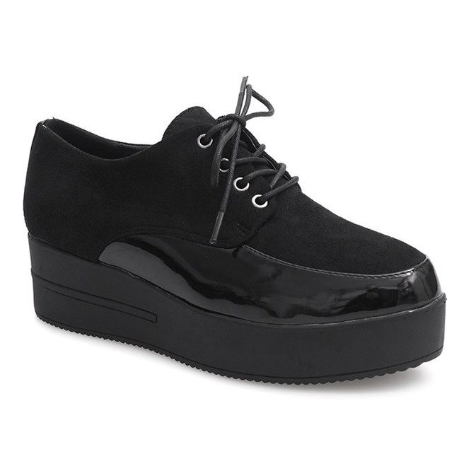 Creepers boty na černé platformě MJ1358 černá 1