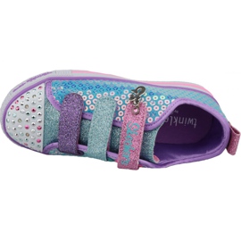 Modré boty Skechers Twinkle Lite Jr 20062L-TQMT modrý vícebarevný 2