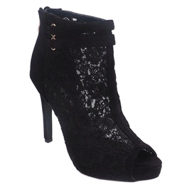 Sandály na vysokém podpatku 8709 černé černá 1