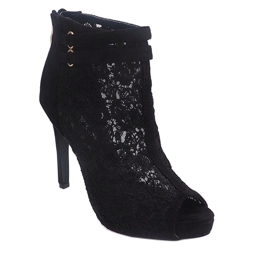 Sandály na vysokém podpatku 8709 černé černá 1