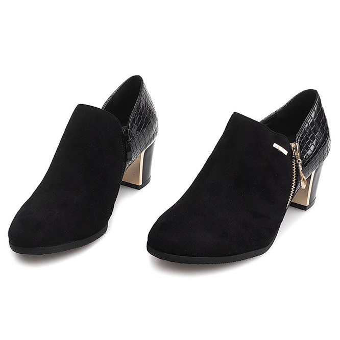 Boty na podpatku 6661 černé černá 1