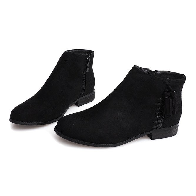 Suede Booties Boho 99-8 Black černý 1